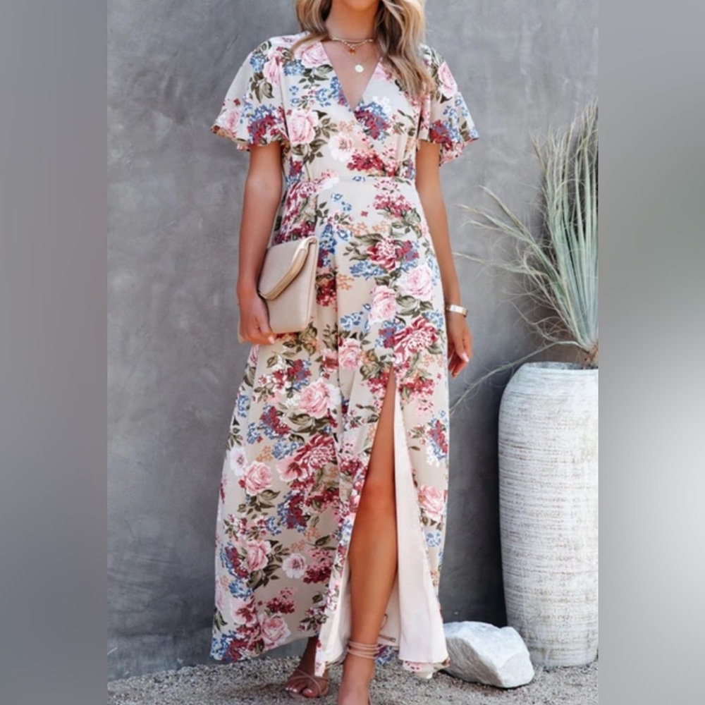 Vici “Let a Smile In” Floral Maxi Dress